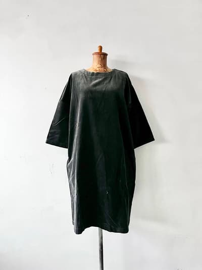 【未使用】Honnete　ベロアワンピース　グレー　コットン　ベロア 画像1