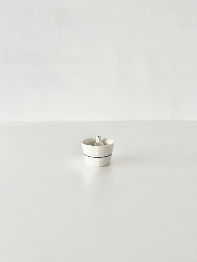 【美品】楽土　シロクマの熊五郎　お猪口　2号 画像1
