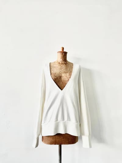 THE SHINZONE　Vネックスウェットプルオーバー　WHITE   フリーサイズ 画像1