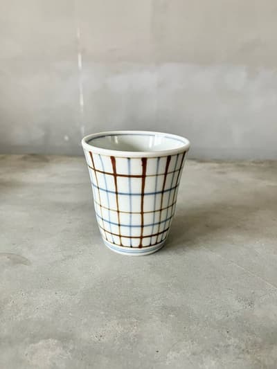 【美品】有田焼　大日窯　サビ格子　フリーカップ 画像1
