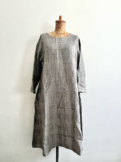 【美品】So　リネングレンチェックワンピース　サイズF 画像1