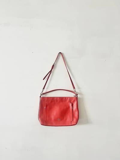 【美品】COACH　ショルダーバッグ　トートバッグ　2WAY　レッド 画像1