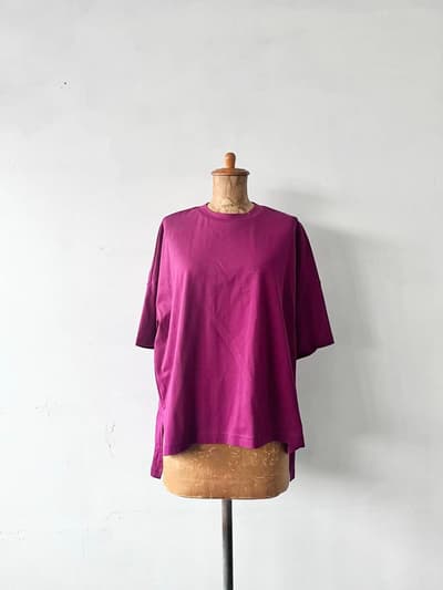 【未使用】ENFOLD　スーピマ天竺 スリットBIG Tシャツ　 D/RED 画像1