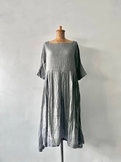 【美品】TOUJOURS　コットンリネンワンピース　シャンブレー　フリーサイズ 画像1