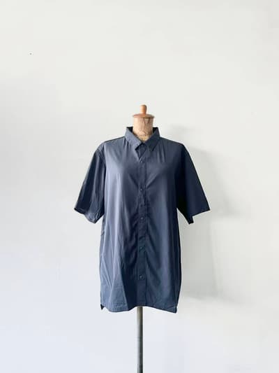 【Men's】山と道　メリノウールシャツ　メンズL　ネイビー 画像1