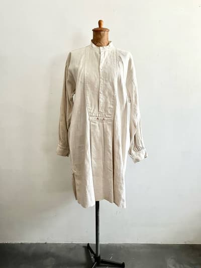 【仏ヴィンテージ】　バンドカラースモック　刺繍 画像1