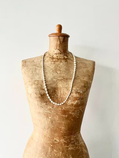 【美品】OOO   TRIPLE O　スフィア・プラス80  シルクリネンネックレス　ナチュラル 画像1