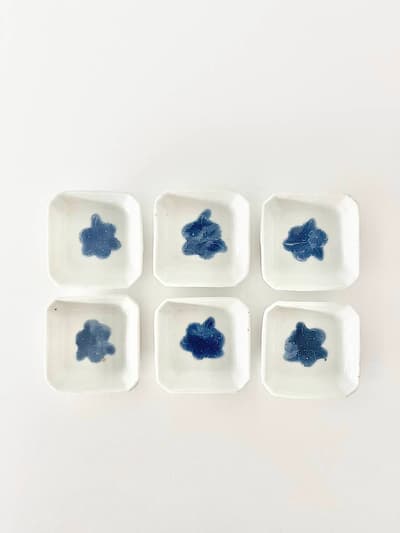 【和骨董】豆皿　花　６枚セット 画像1