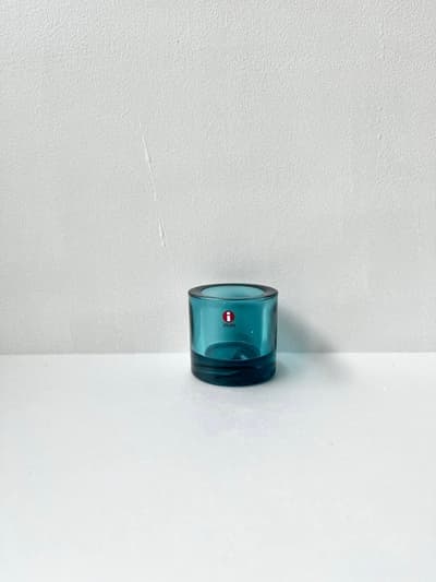 【未使用】iittala・marimekko キャンドルホルダー KIVI　sea blue 画像1