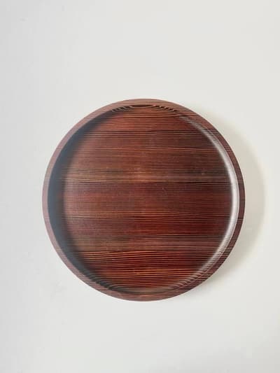 【美品】杉の木クラフト　うるしの丸盆　大　36cm 画像1