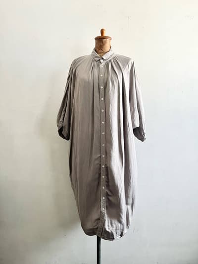 Brocante　ギャザーワンピース　ドルマン袖　リネン混　サイズ２ 画像1