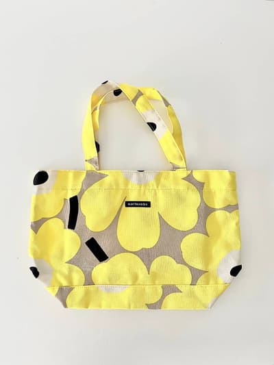 【美品】marimekko　Unikko　トートバッグ　イエロー 画像1