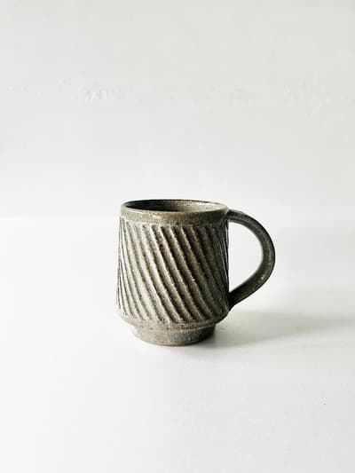 【美品】寺村光輔　長石釉 鎬　マグカップ 画像1
