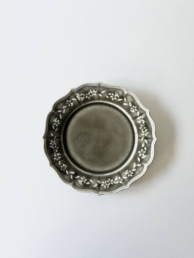 【美品】阿部慎太朗　6寸皿　グレー　2 画像1