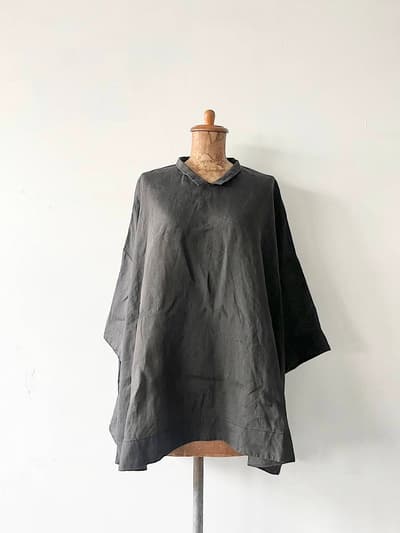 【美品】Gauze#　tiny collar wide pull over　ブラック 画像1