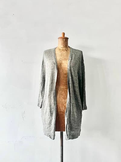 Veritecoeur　リネンカーディガン　グレー　フリーサイズ　VCC-254 画像1