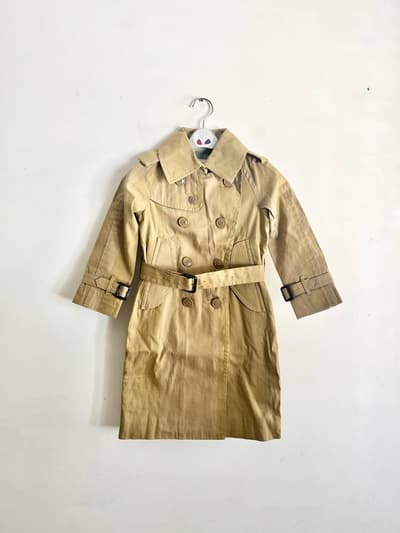 【未使用】Go To Hollywood　ストライプギャバトレンチコート　サイズ120　ベージュ　Kids 画像1