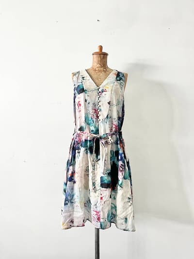 Paul Smith　水彩フレアワンピース　リボンベルト　サイズ40 画像1