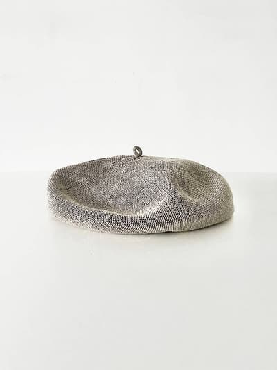 【美品】中川政七商店　麻ニットのベレー帽　ベージュ 画像1