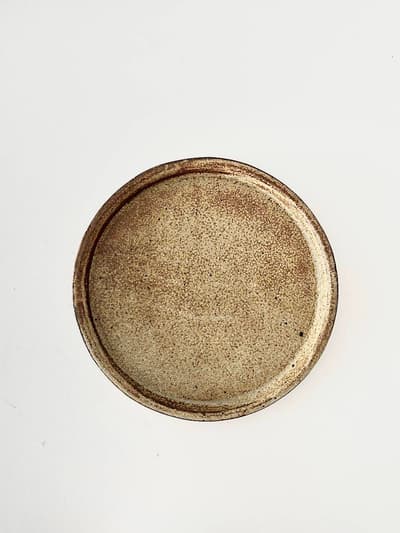【美品】庄司理恵　わら灰　丸平皿　25cm 画像1