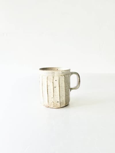 【美品】薬師寺和夫　マグカップ　粉引 画像1