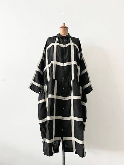 【美品】ICHI Antiquites　ラティスチェックワンピース　 画像1