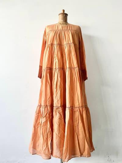 【美品】ne Quittez pas　カディコットンワンピース　ORENGE 画像1