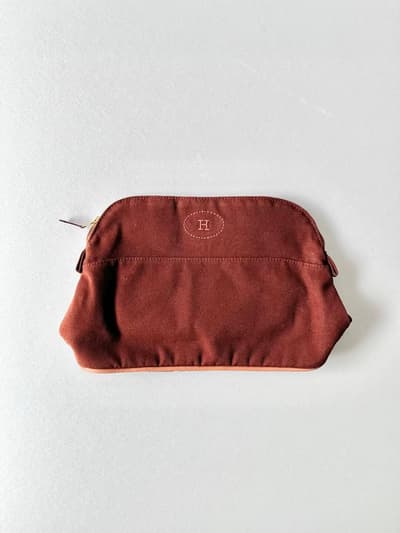 【美品】HERMES　ボリードポーチ　赤茶 画像1