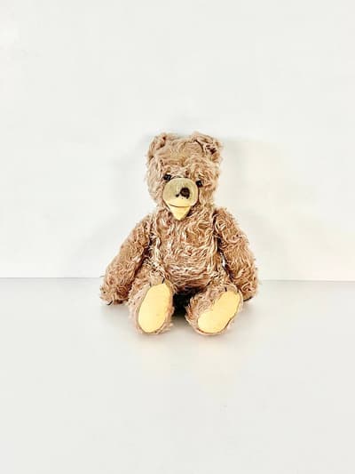 【アンティーク】テディベア　毛足長　　ベージュ　　 画像1