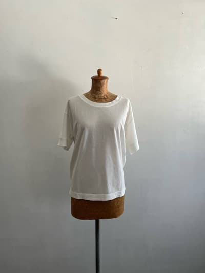 MARGARET HOWELL・JOHN SMEDLEY 　半袖ニットセーター　ホワイト　サイズ2 画像1