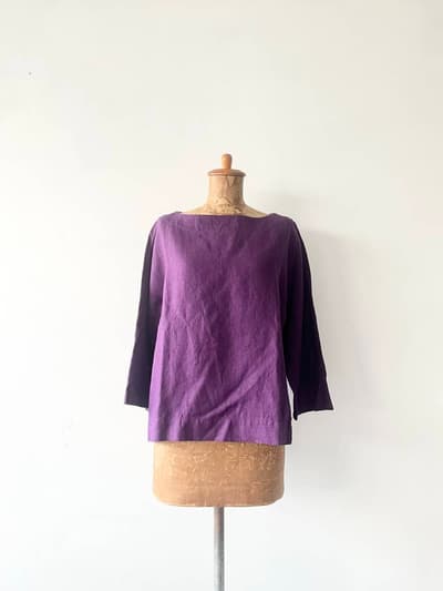 【美品】fog linen work　プルオーバー　パープル　リトアニア製 画像1