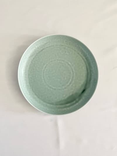 【美品】イイホシユミコ　Rei RABO　round plate 21.5cm　spring mint green 画像1