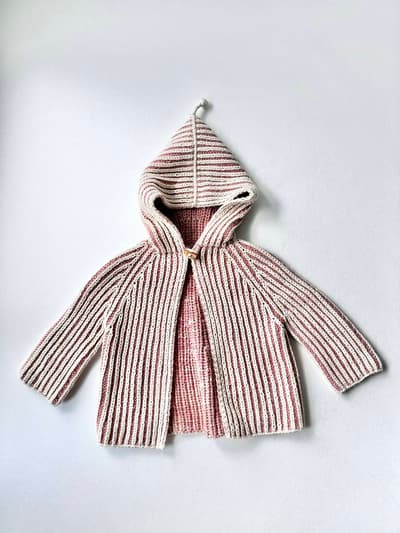 【KIDS】MISHA PUFF ペルー製ハンドニット羽織　2-3yr  画像1