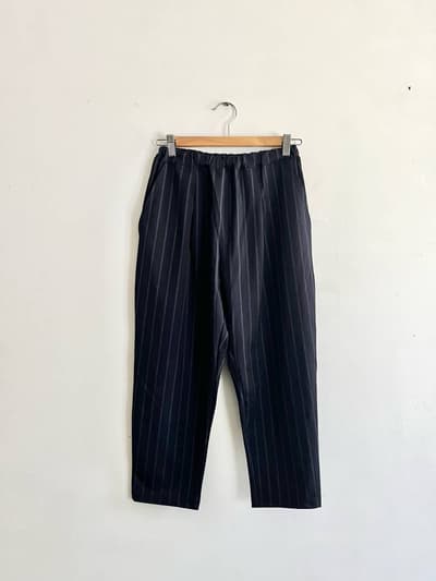 【美品】harmonie　ストライプパンツ　黒 画像1