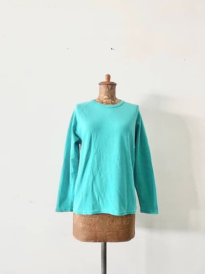 【未使用】聖林公司　HOLLYWOOD RANCH MARKET ストレッチフライス リラックスフィット LS Tシャツ TRQ BLUE 画像1