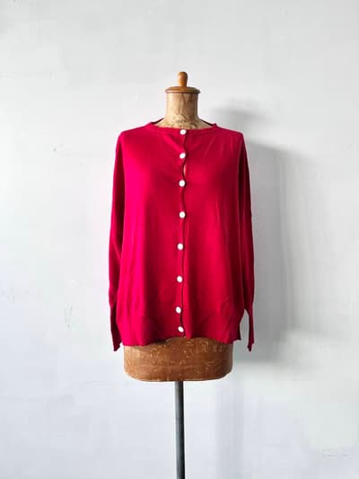 Veritecoeur　2wayカーディガン　RED　サイズF　ST-122  画像1