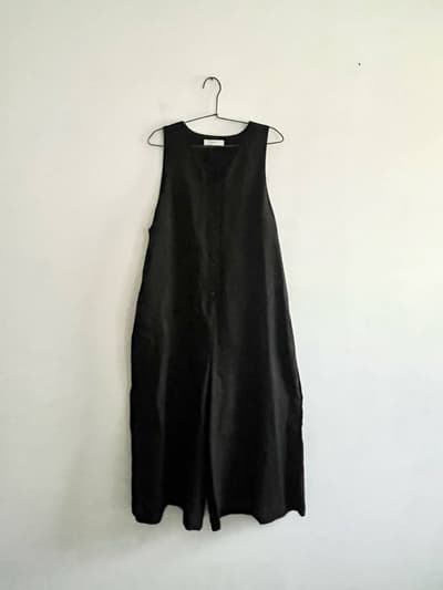 YARRA　リネンサロペット　オールインワン　ブラック　フリーサイズ 画像1