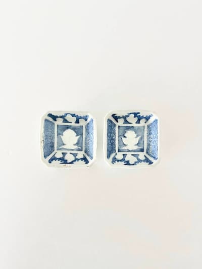 【和骨董】豆皿　孔雀　2枚セット 画像1