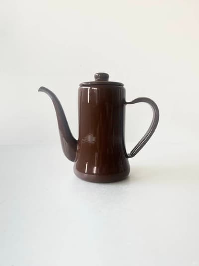 野田琺瑯　月兎印 スリムポット 1.2L　茶 画像1