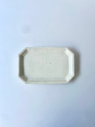 【美品】三宅史家　貫入隅切り長角皿 画像1