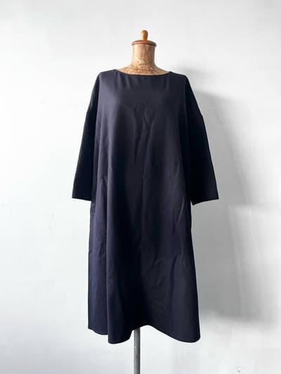 LE GLAZIK　オーバーサイズウールワンピース　ネイビー　サイズ36 画像1