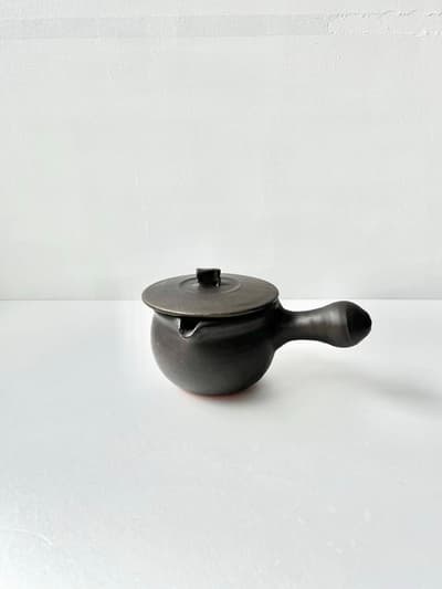 【未使用】馬場勝文　黒釉ミルクパン 画像1