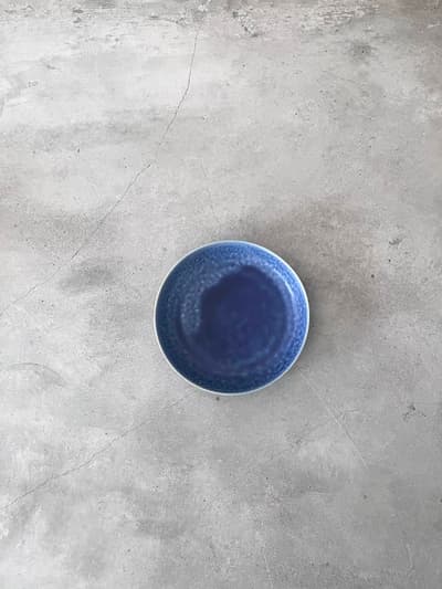 【美品】イイホシユミコ　ReIRABO　 Round plate　roud plate S 　off shore blue 画像1