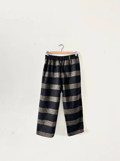 【美品】Veritecoeur　メルトンボーダーパンツ　　サイズF　VC-1196 　BRN／NVY 画像1