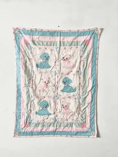 【アメリカヴィンテージ】Baby crib blanket　ヴィンテージ　ブランケット　キルト　1950年代 画像1