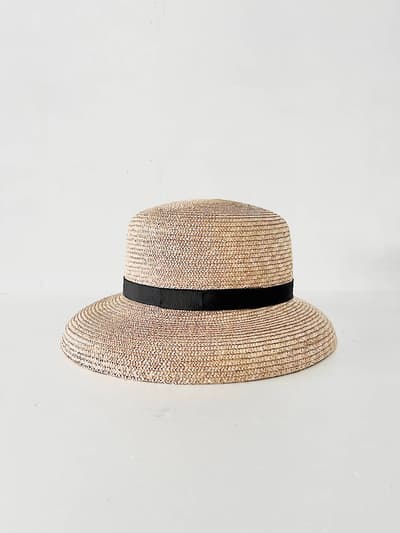 【美品】田中帽子店　麦わら帽子　天然草　58cm 画像1
