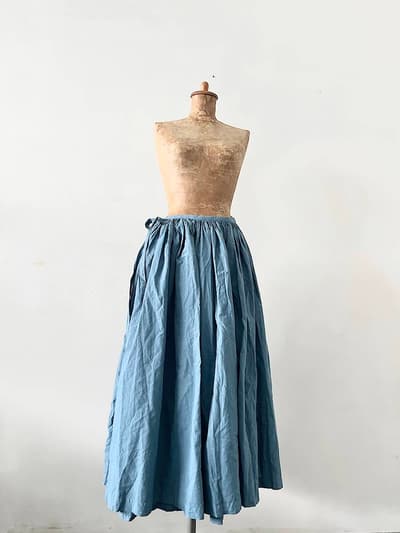 【未使用】POOL いろいろの服 巻きギャザーエプロン ブルーグレー　IDEE 画像1