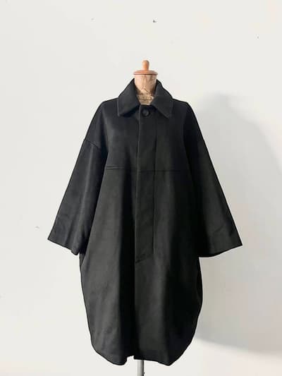 【美品】Honnete　イタリアンカシミヤミックスメルトンウールバルーンコート 画像1