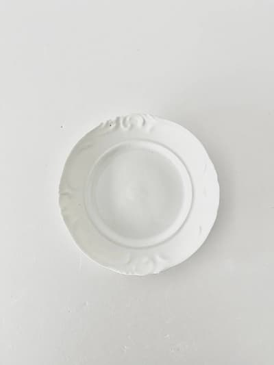 【仏アンティーク】白磁リム皿　21cm　窯不明 画像1