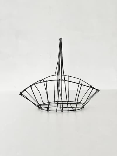 【美品】fog linen work　ギャザリングバスケット　アイアン　かご 画像1